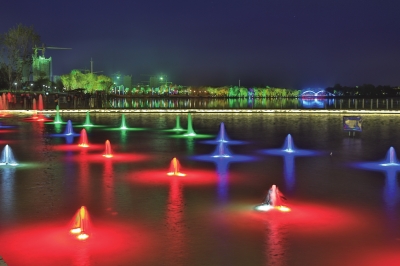 生態新區鶴鳴湖畔夜色 生態新區鶴鳴湖畔夜色